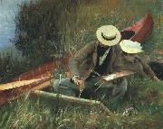 John Singer Sargent Paul Helleu Sketching With his Wife oil painting on canvas